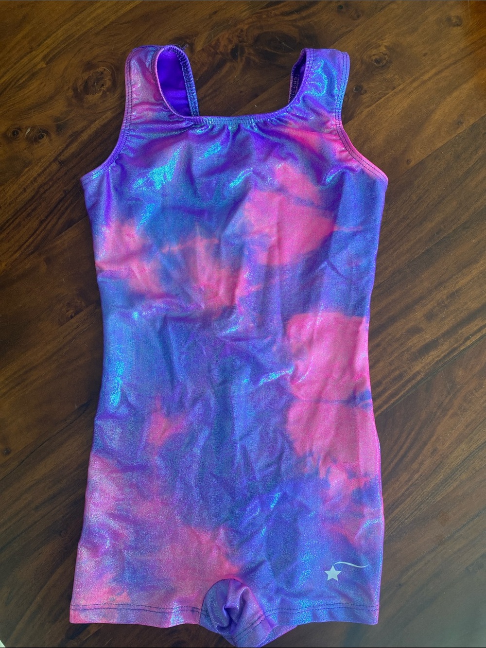 Girls' Purple & Pink Shimmer One-Piece Gymnastics Leotard